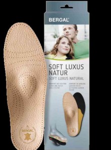 Bergal Soft Luxus Leder-Einlegesohle mit Fussbett 